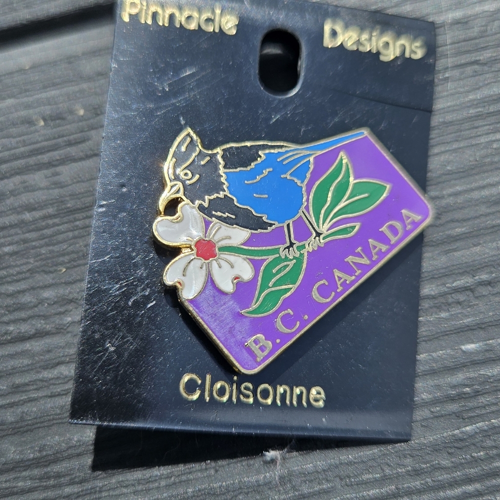 vintage lapel pin the Prairie Crocus, the‎ provincial flower of Manitoba, Canada